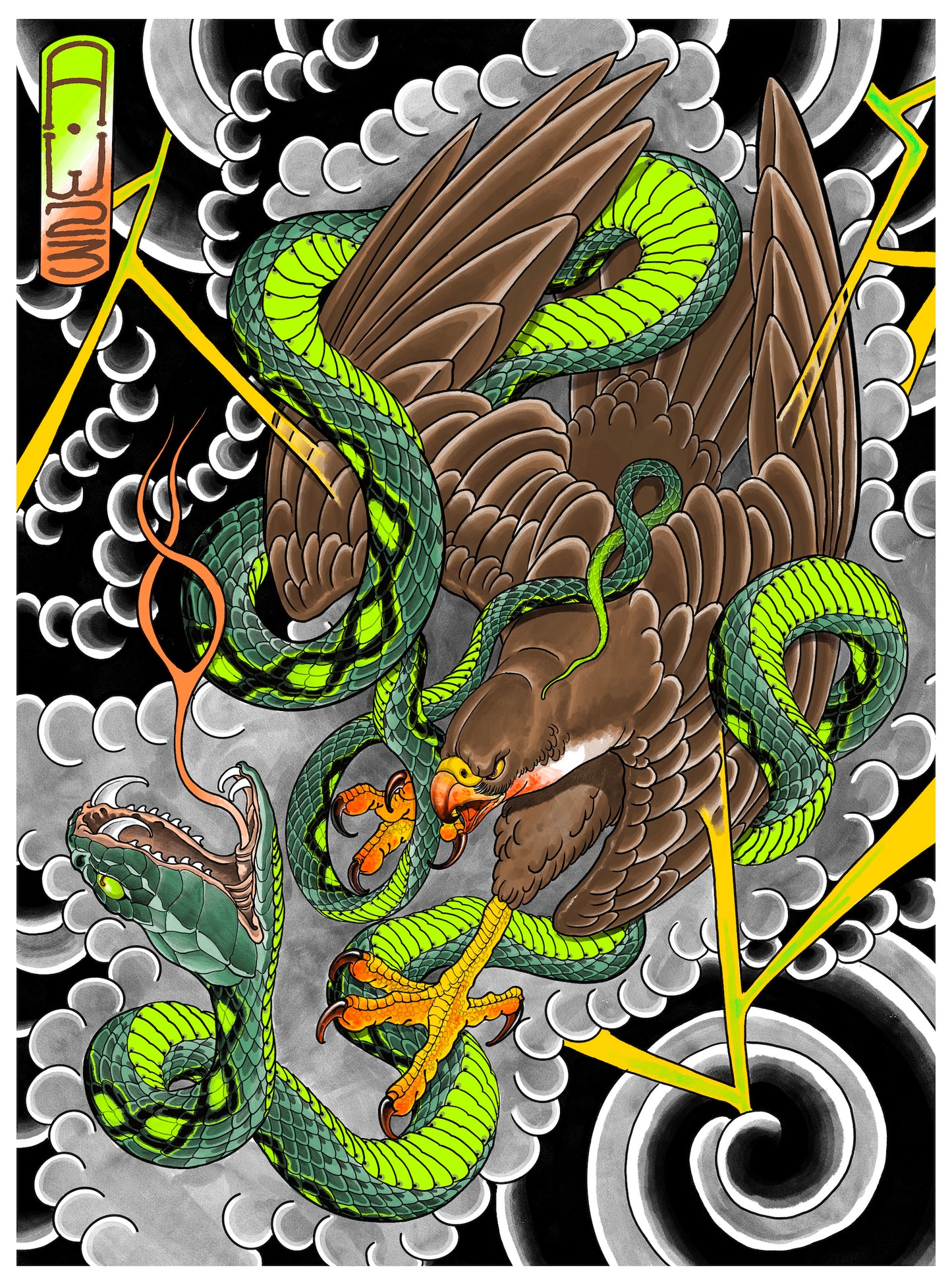 Snake and Hawk