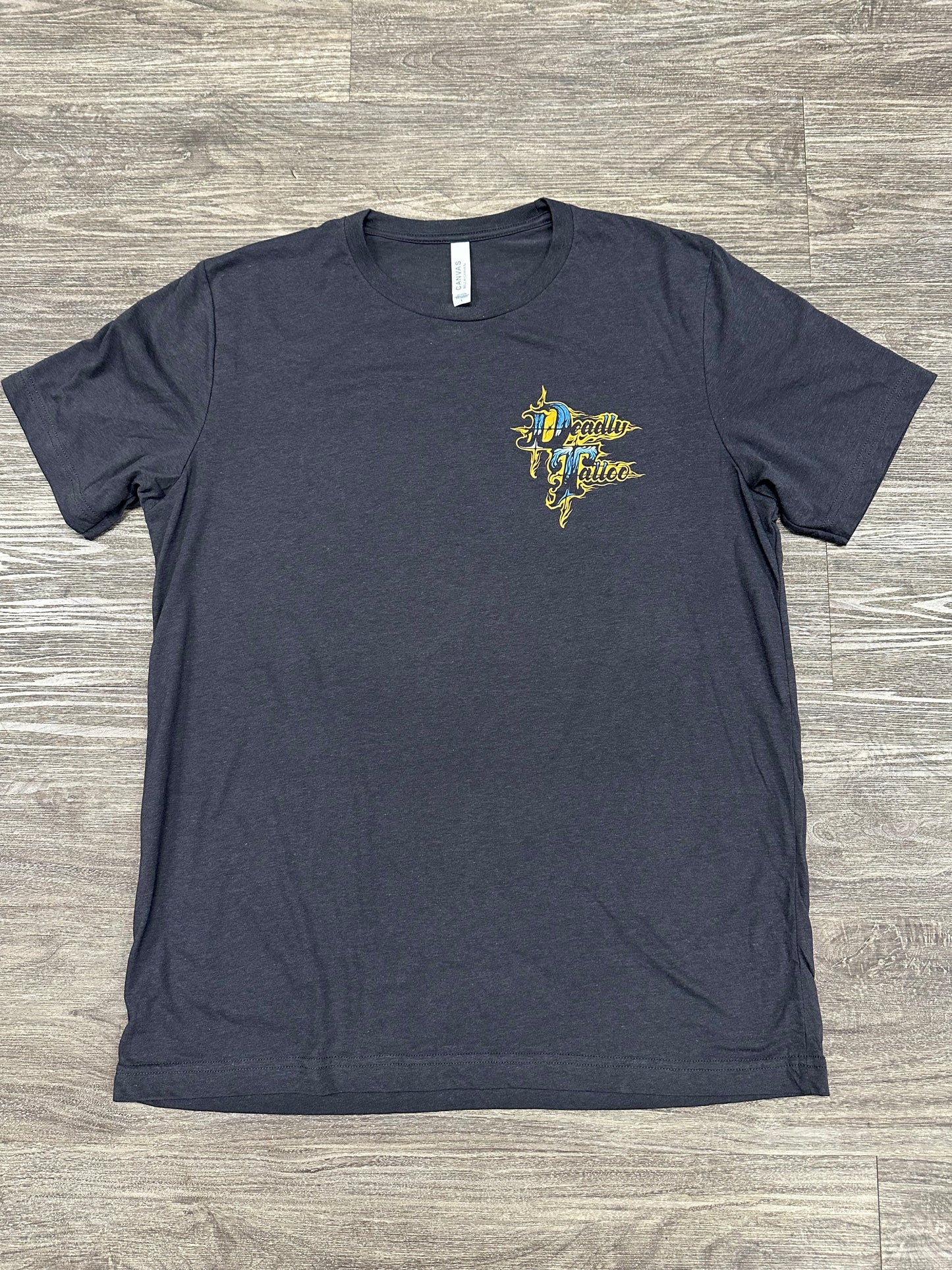 Blue and Orange Dragon Unisex Deadly T-shirt