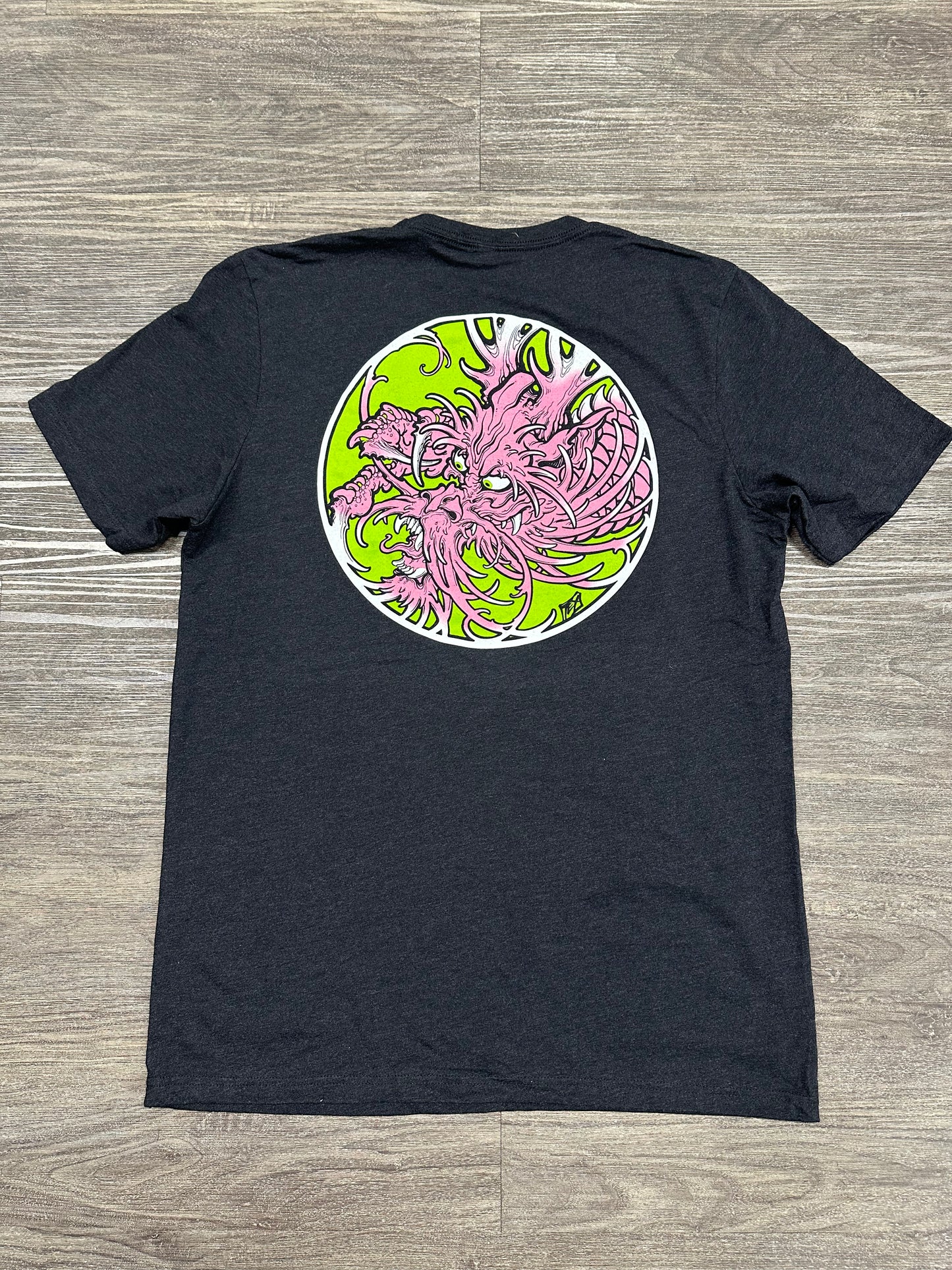 Pink and Green Dragon Unisex Deadly T-shirt