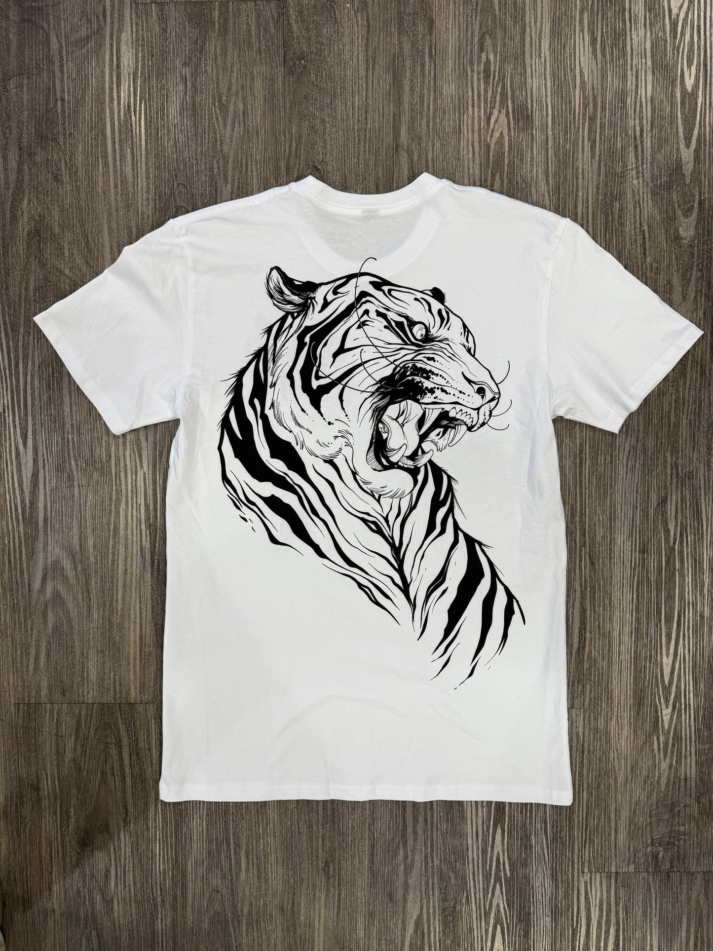 Tiger Unisex Deadly White Colour T-shirt